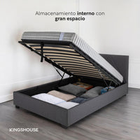 Thumbnail for Base De Cama Abatible Individual Box + Cabecera Con Tapiz