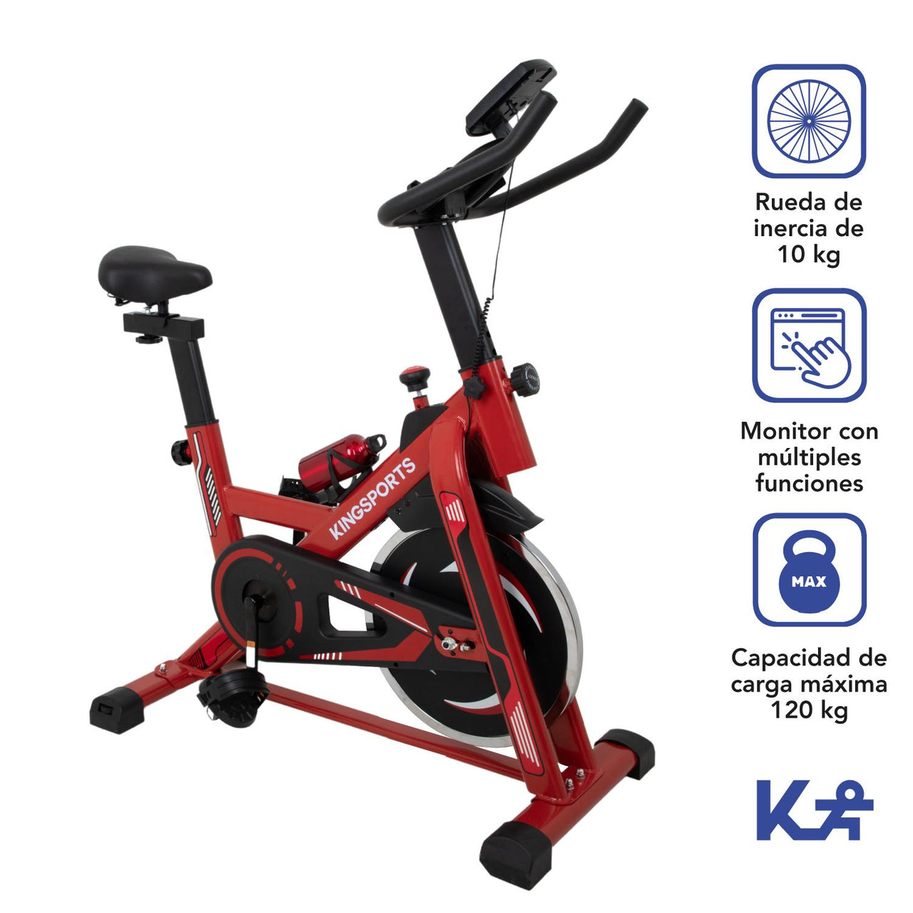 Bicicleta Fija 10 kg Estática Para Spinning Cardio Fitness