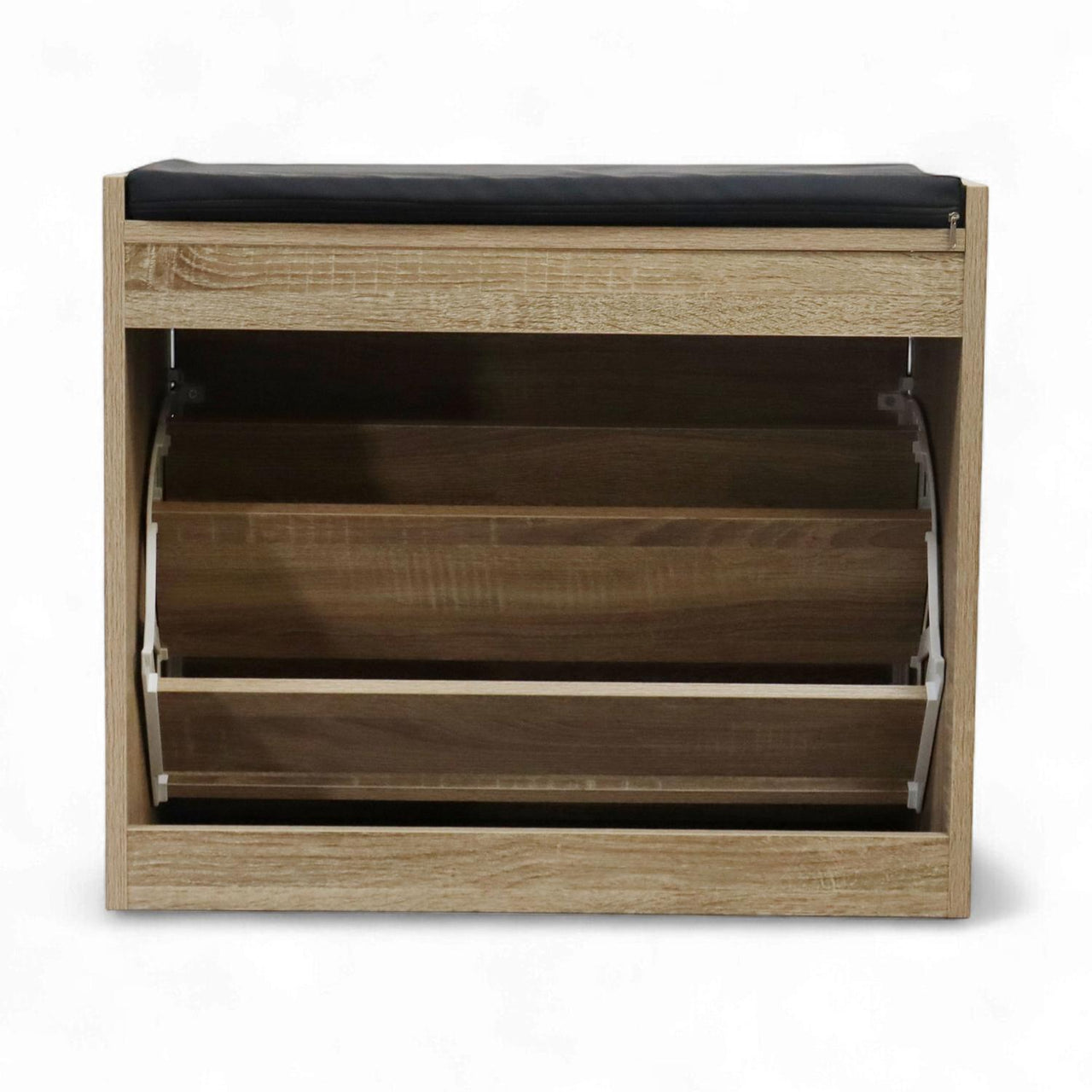Mueble Zapatero Moderno con Banco y Cojín de Madera Clara