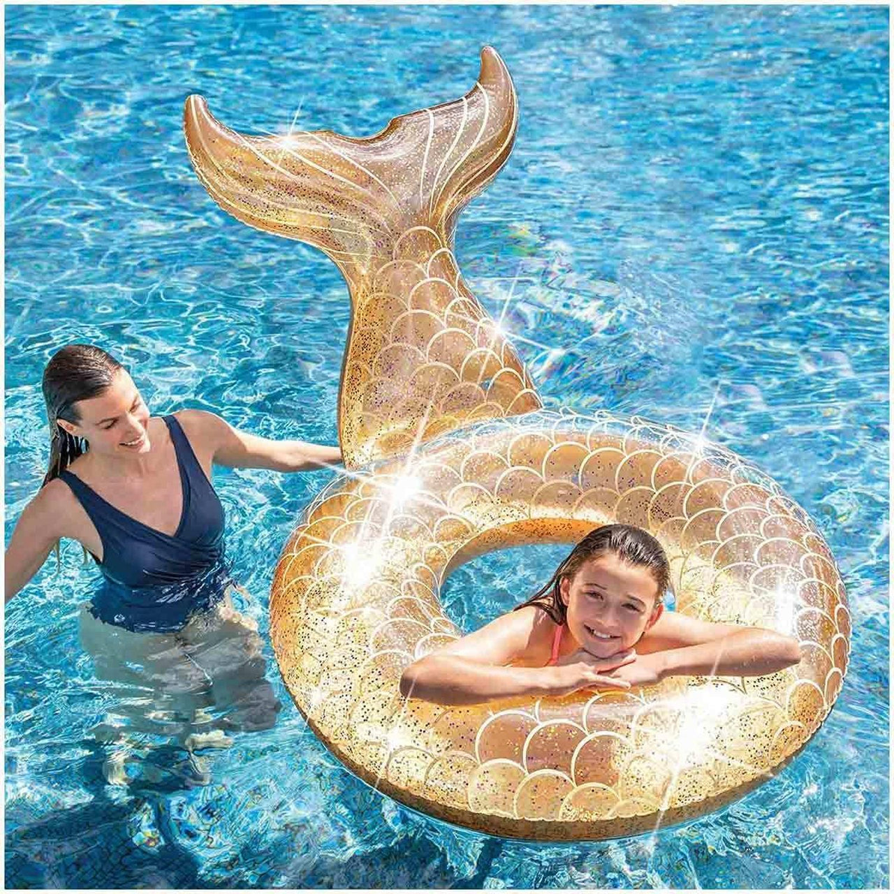 Flotador Dona Cola De Sirena Glitter Brilllo Alberca Intex