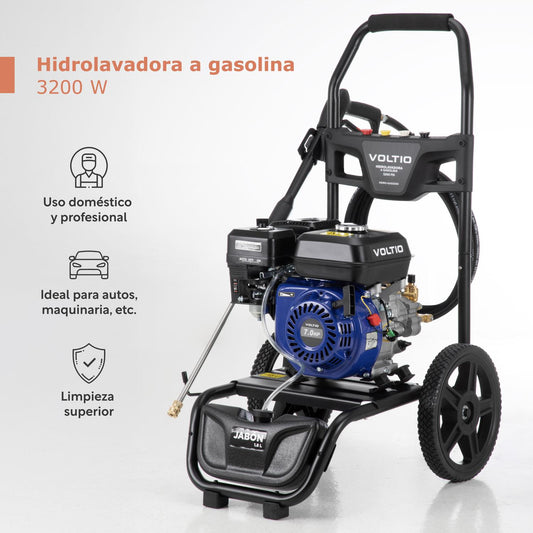 Hidrolavadora a Gasolina 3200 W Motor 7.0 Caballos de FuerzaHIDRO - GAS3200
