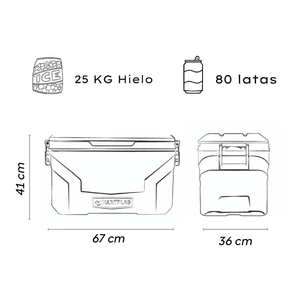 Hielera Hartplas Everest Capacidad 52 Qt 49.2 Litros