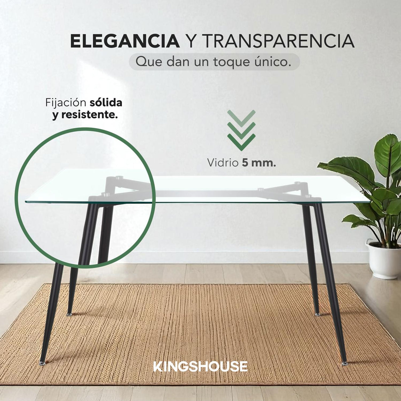 Juego Comedor 6 Sillas Mesa De Vidrio Templado Luna Moderno