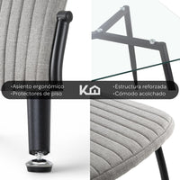 Thumbnail for Juego Comedor 6 Sillas Mesa De Vidrio Templado Luna Moderno