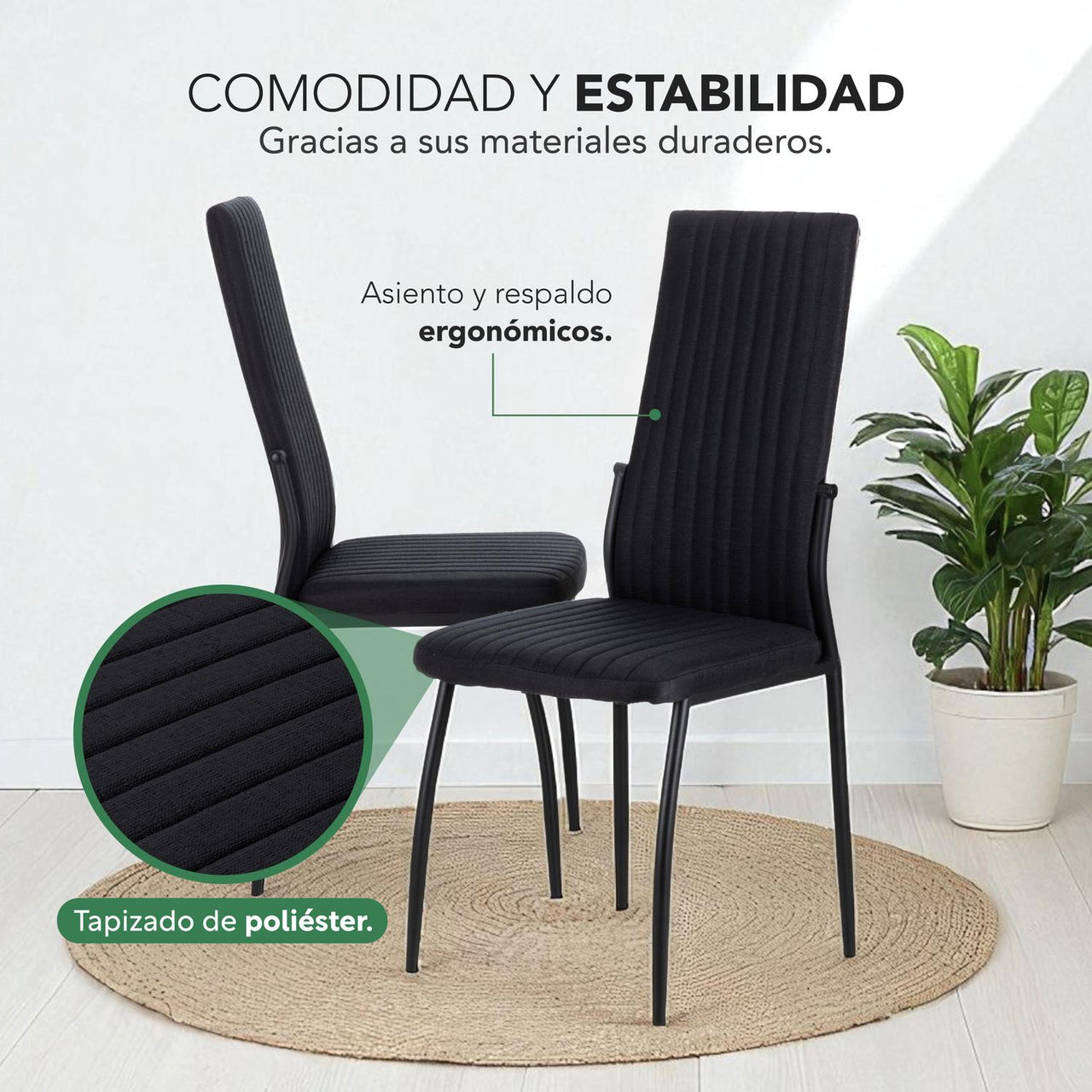 Juego Comedor 6 Sillas Mesa De Vidrio Templado Luna Moderno