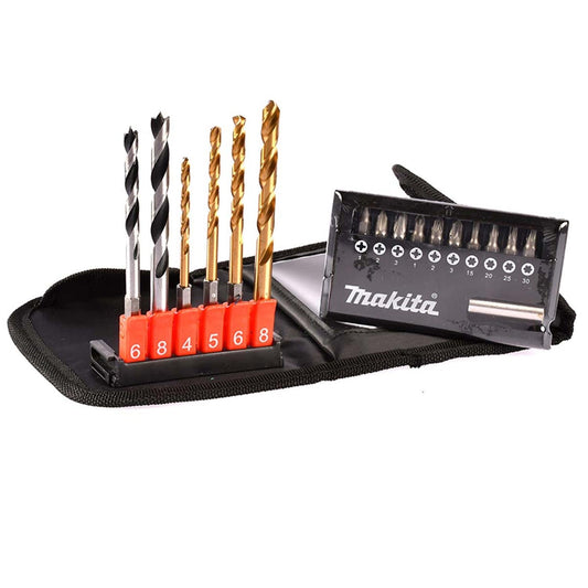 Juego De Brocas Y Puntas Hex 17 Pzs Metal y Concreto MakitaD-31762-MAK