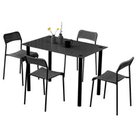 Thumbnail for Juego De Comedor 4 Sillas Mesa Rectangular Cristal Elegante