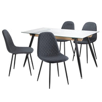 Thumbnail for Juego De Comedor 4 Sillas Tapizado Mesa Vidrio Estilo Eames