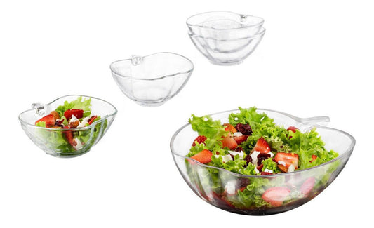Juego Platon Tazon Ensaladera Bowl 5 Pzs Forma Manzana Crisa1717468-LIB