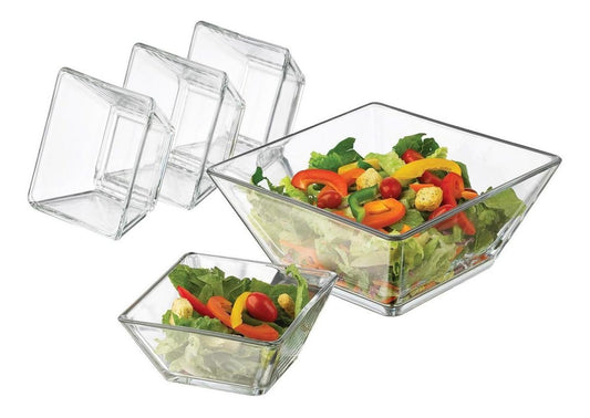 Juego Tazon Platon Bowl Ensaladera Tempo Vidrio 5 Pzs Libbey1796657-LIB
