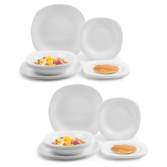 Juego Vajilla de Opalina Moderna 24 Piezas 8 PersonasOPAL12SQ - BLA - 2