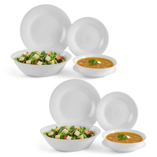 Juego Vajilla de Opalina Moderna 50 Piezas 12 personasOPAL25 - BLA - 2