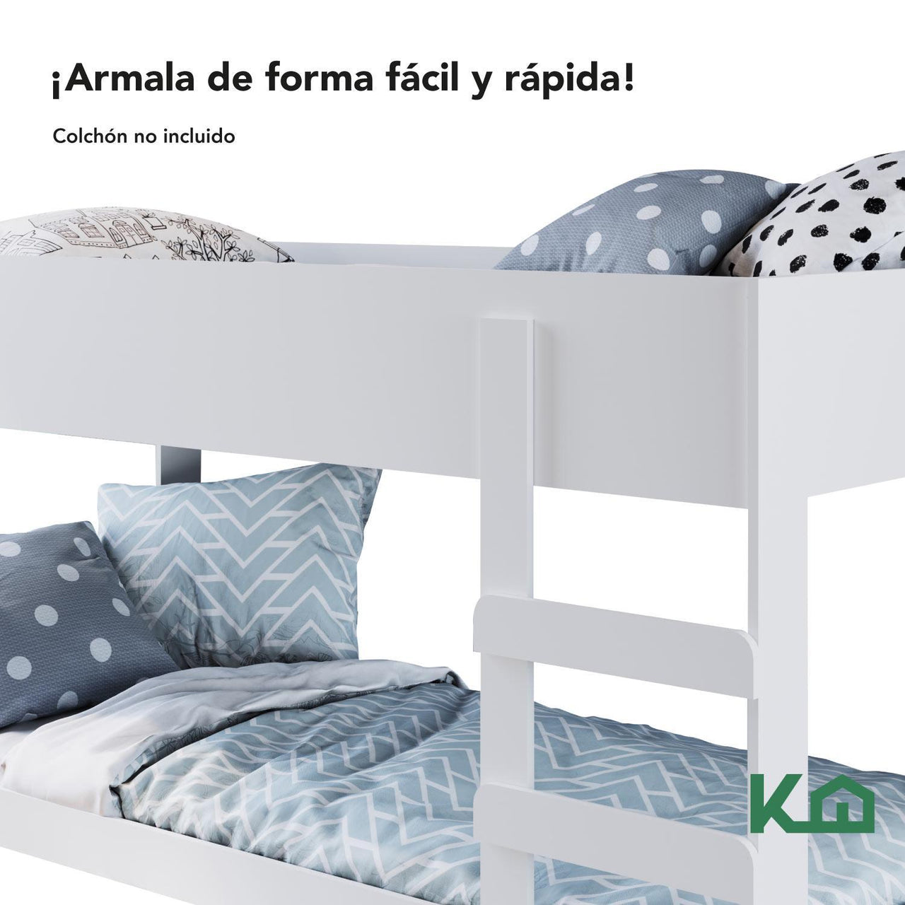 Litera Doble Individual Base Cama KingsHouse Desmontable