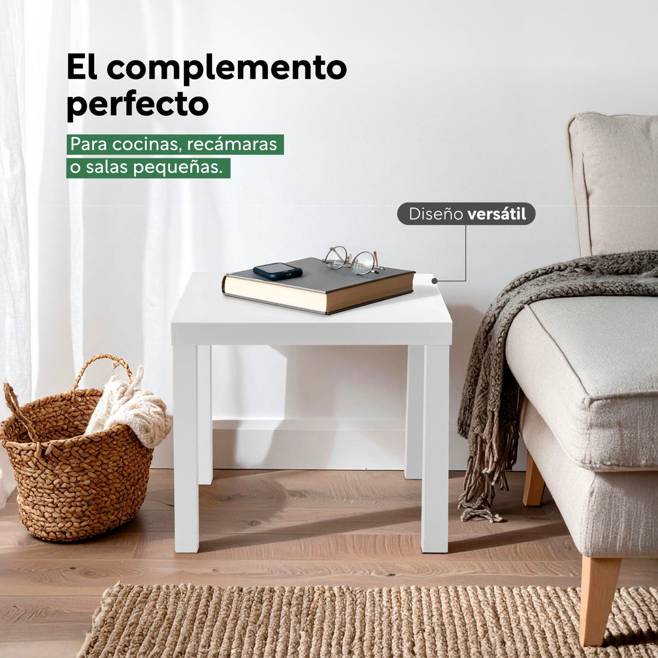 Mesa Auxiliar Basic Multiusos Cocina Recámara Minimalista