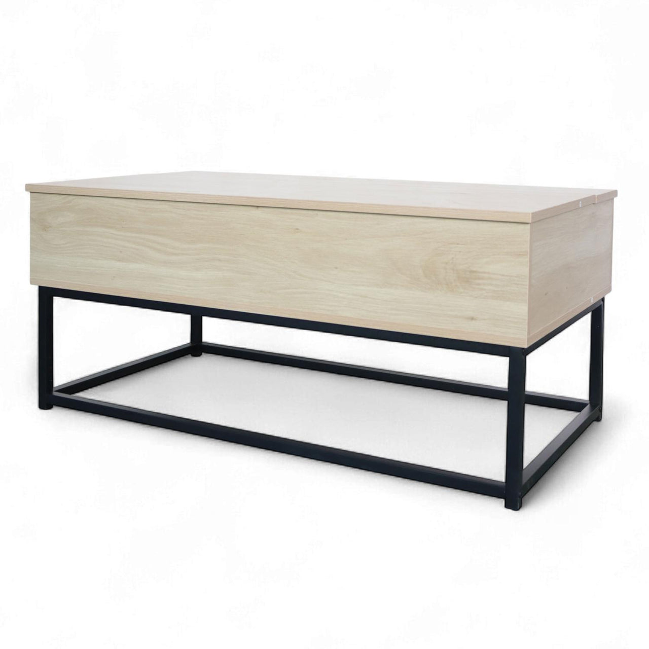 Mesa De Centro Elevable Montan Almacenamiento Interno Madera