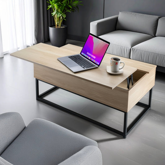 Mesa De Centro Elevable Montan Almacenamiento Interno MaderaTABL-MONTAN2-MAD