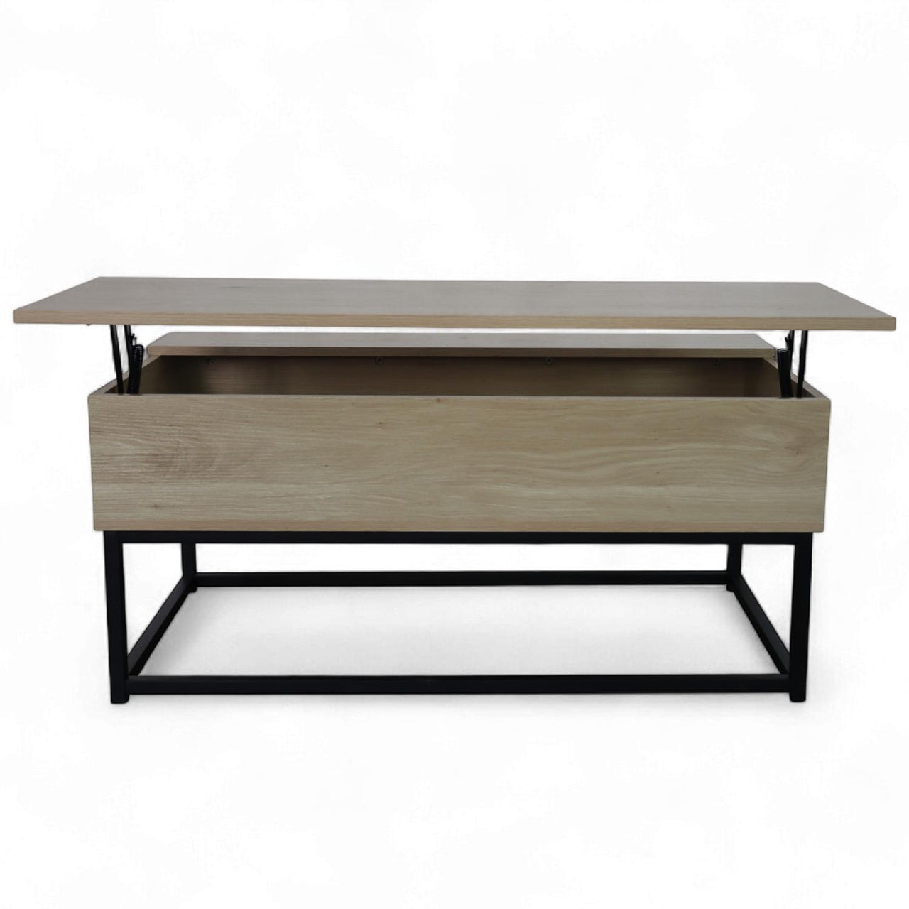 Mesa De Centro Elevable Montan Almacenamiento Interno Madera