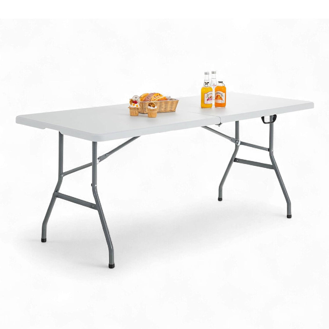 Mesa Plegable Portafolio 1.80M Blanca Camping Jardín Eventos