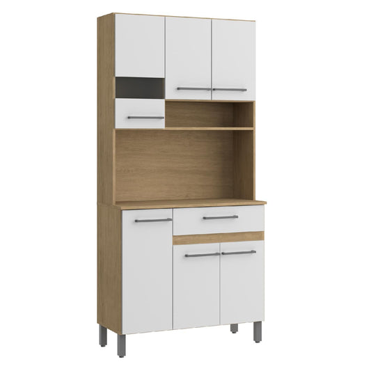 Mueble Rack Cocina Multiuso Alacena 6 Repisas Madera EstanteRACKMU6 - BLA