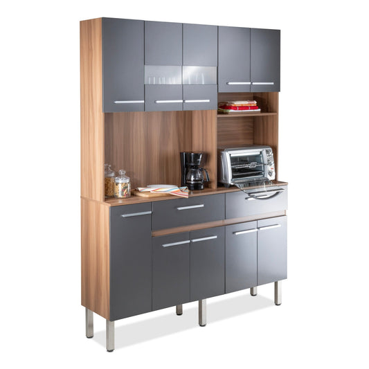 Rack Alacena de Cocina de Madera con 10 Puertas 2 CajonesRACKMU200-NEG
