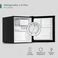 Thumbnail for Refrigerador 1.6 Pies/47 Litros Con Congelador 1 Puerta 115V