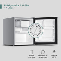Thumbnail for Refrigerador 1.6 Pies/47 Litros Con Congelador 1 Puerta 115V