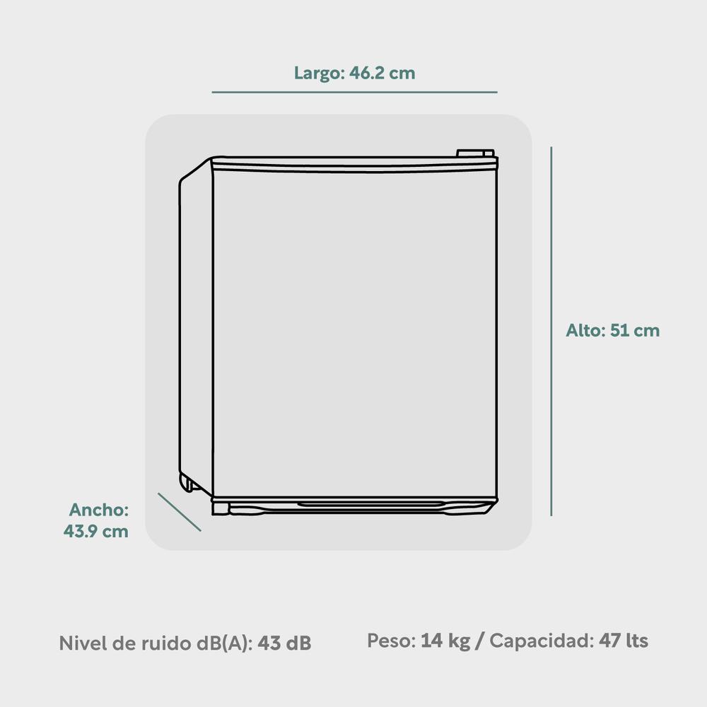 Refrigerador 1.6 Pies/47 Litros Con Congelador 1 Puerta 115V