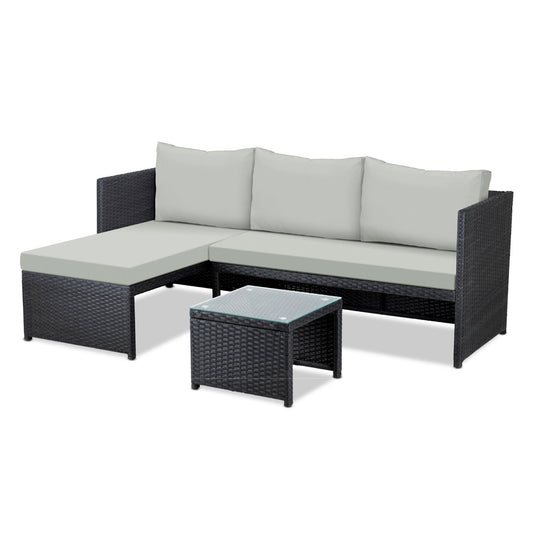 Sala de Mimbre para Exteriores y Jardín Esquina DerechaKH3PLGBL