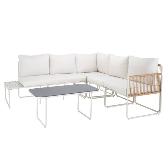 Sala Exterior De Rattan Esquinera Juego Jardín Sunset 5 PzasLIV - SUNSET5 - BEI