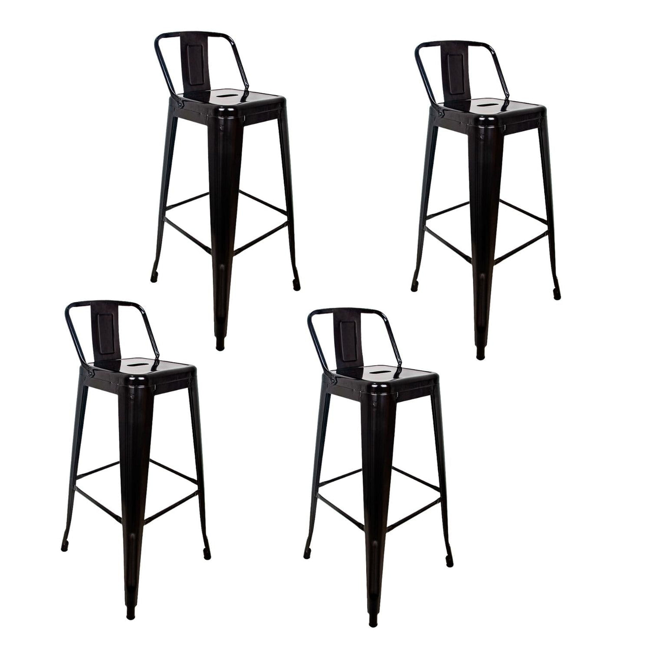 Set 4 Bancos Tolix Altos Kingshouse Con Respaldo Silla Barra