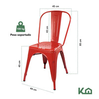 Thumbnail for Silla Tolix Metal 4 Pzas Comedor Casa Restaurante Exterior