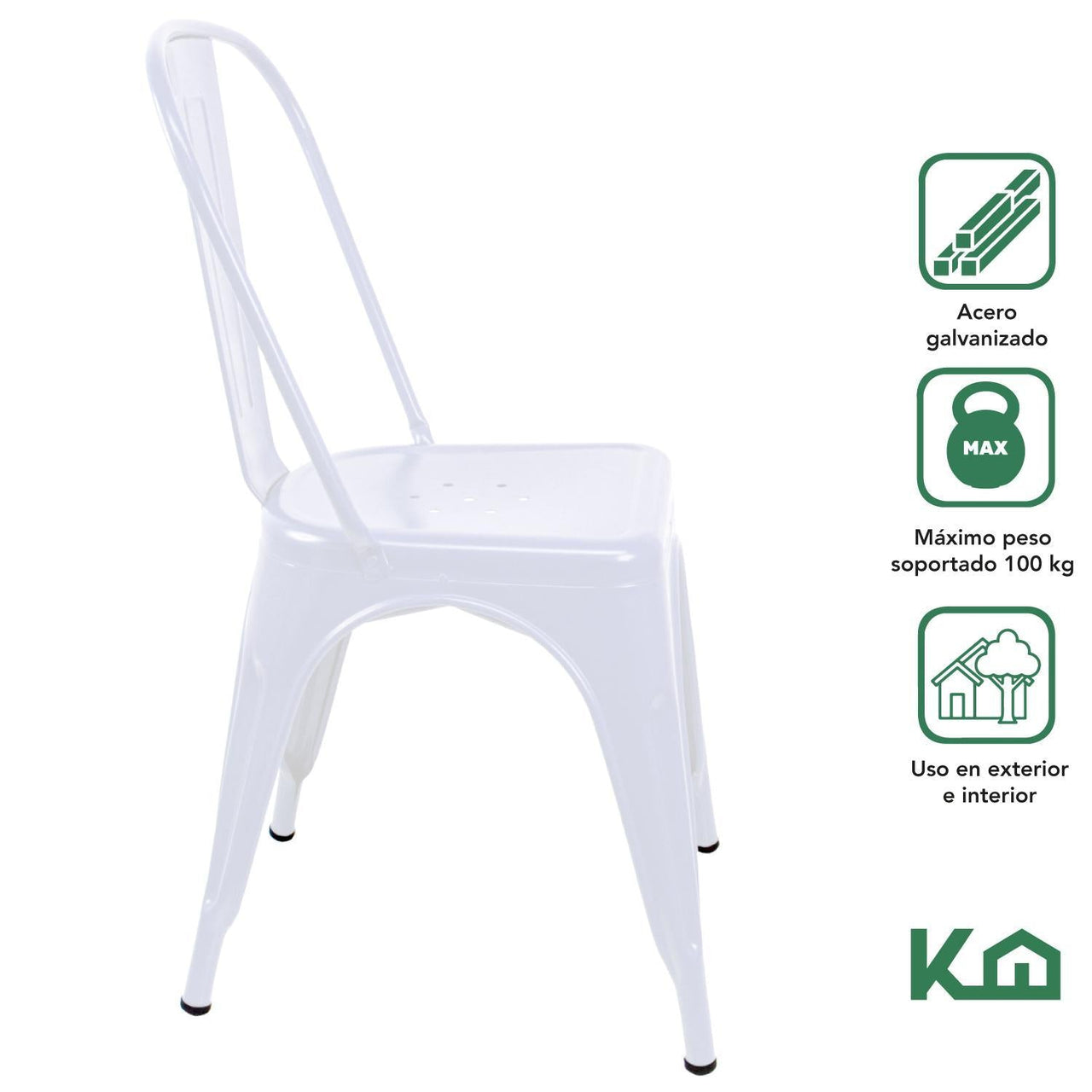 Silla Tolix Metal 4 Pzas Comedor Casa Restaurante Exterior