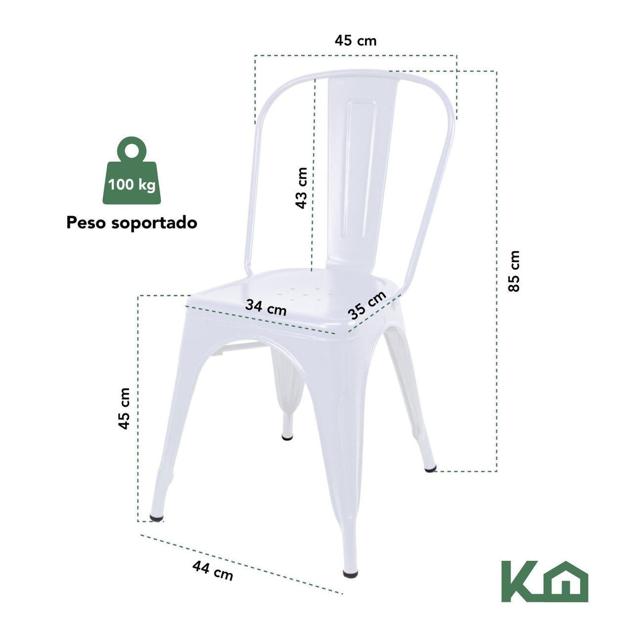 Silla Tolix Metal 4 Pzas Comedor Casa Restaurante Exterior