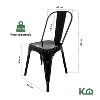 Thumbnail for Silla Tolix Metal 4 Pzas Comedor Casa Restaurante Exterior