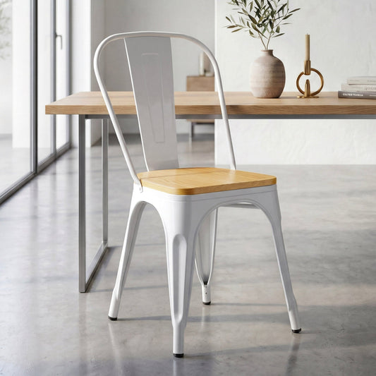 Silla Tolix Metal Asiento Madera Vintage Restaurante ModernaTOLIX-CLASSIC2-BLA