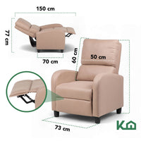 Thumbnail for Sillon Reclinable Reposet Sofa Individual Tela Moderno Sala