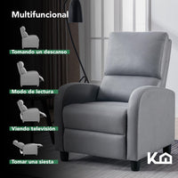 Thumbnail for Sillon Reclinable Reposet Sofa Individual Tela Moderno Sala