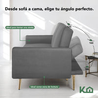 Thumbnail for Sofá Cama Silla Sillón Plegable Sala Moderna Velvet + Cojín
