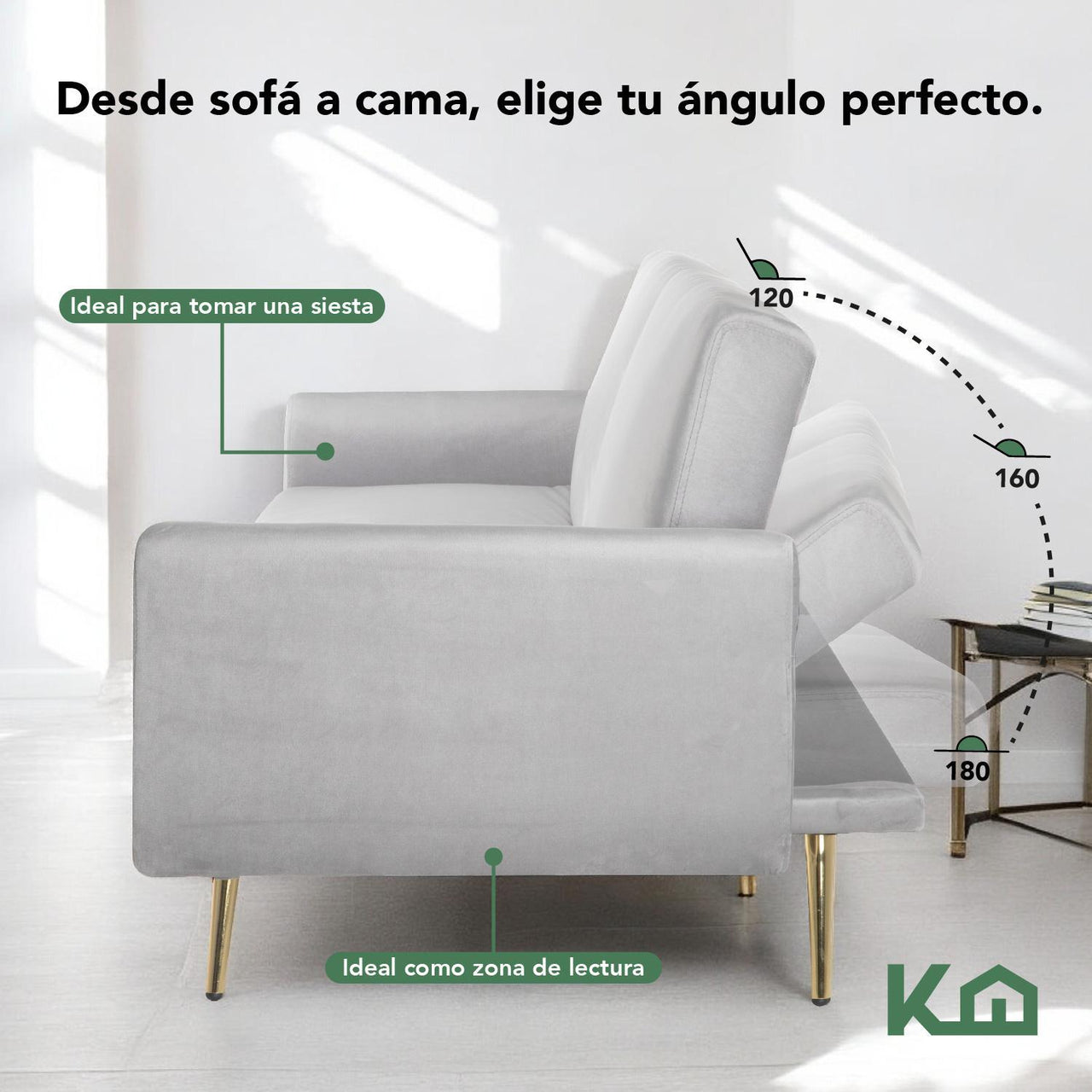Sofá Cama Silla Sillón Plegable Sala Moderna Velvet + Cojín