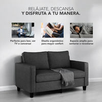 Thumbnail for Sofá Sillón Loveseat 2 Plazas Sala Moderna Madera + Cojines