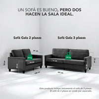 Thumbnail for Sofá Sillón Loveseat 3 Plazas Sala Moderna Madera + Cojines
