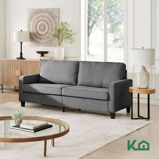 Sofá Sillón Loveseat 3 Plazas Sala Moderna Madera + CojinesSOB - GALA3 - GRI