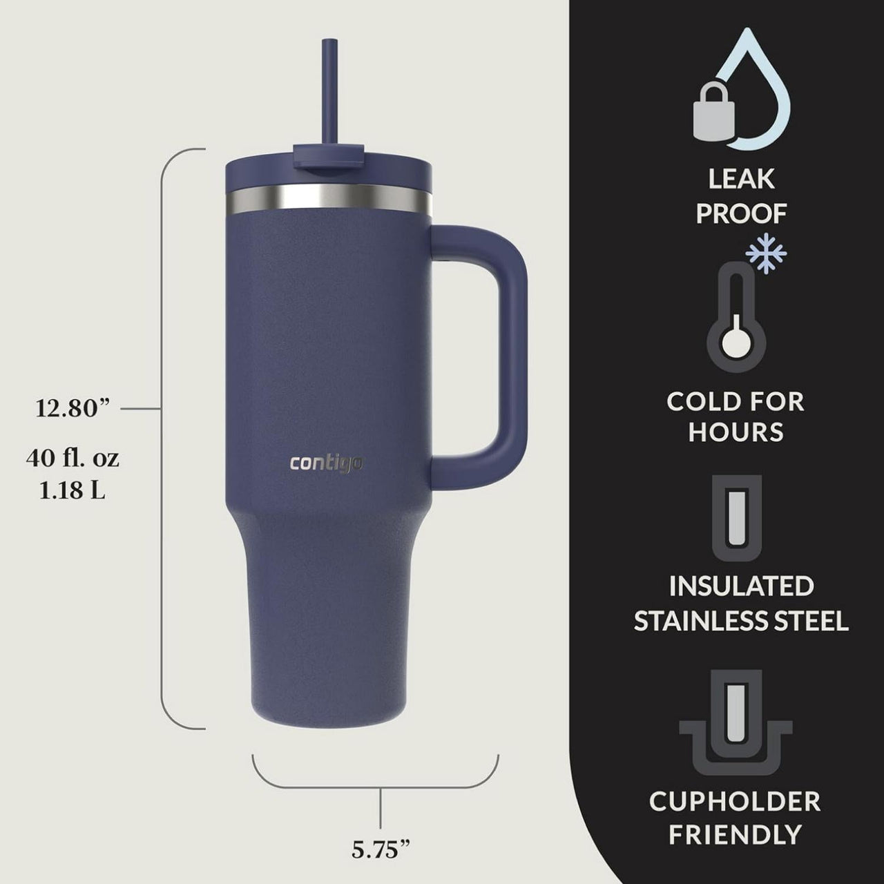 Termo Para Agua 40oz 1.18Lt Acero Inox Streeterville Contigo