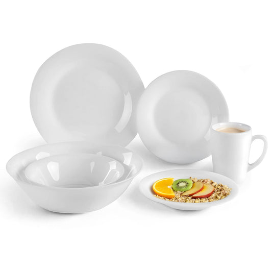 Vajilla Opal 31Pzas Redonda Para 6 Personas Moderna EleganteOPAL31-BLA