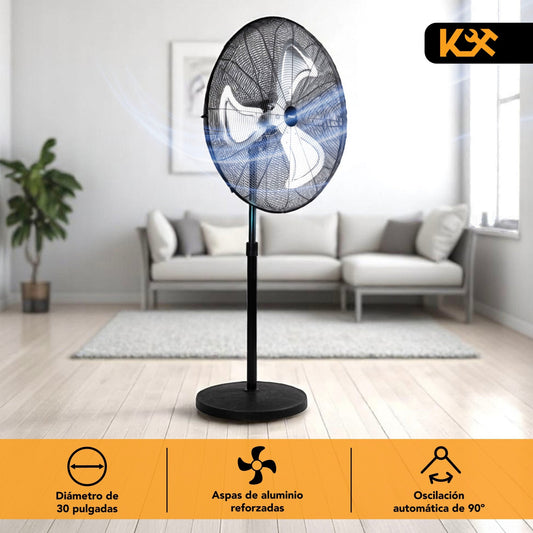 Ventilador Pedestal Industrial 30 Pulgadas De Pie KingsmanFVT30
