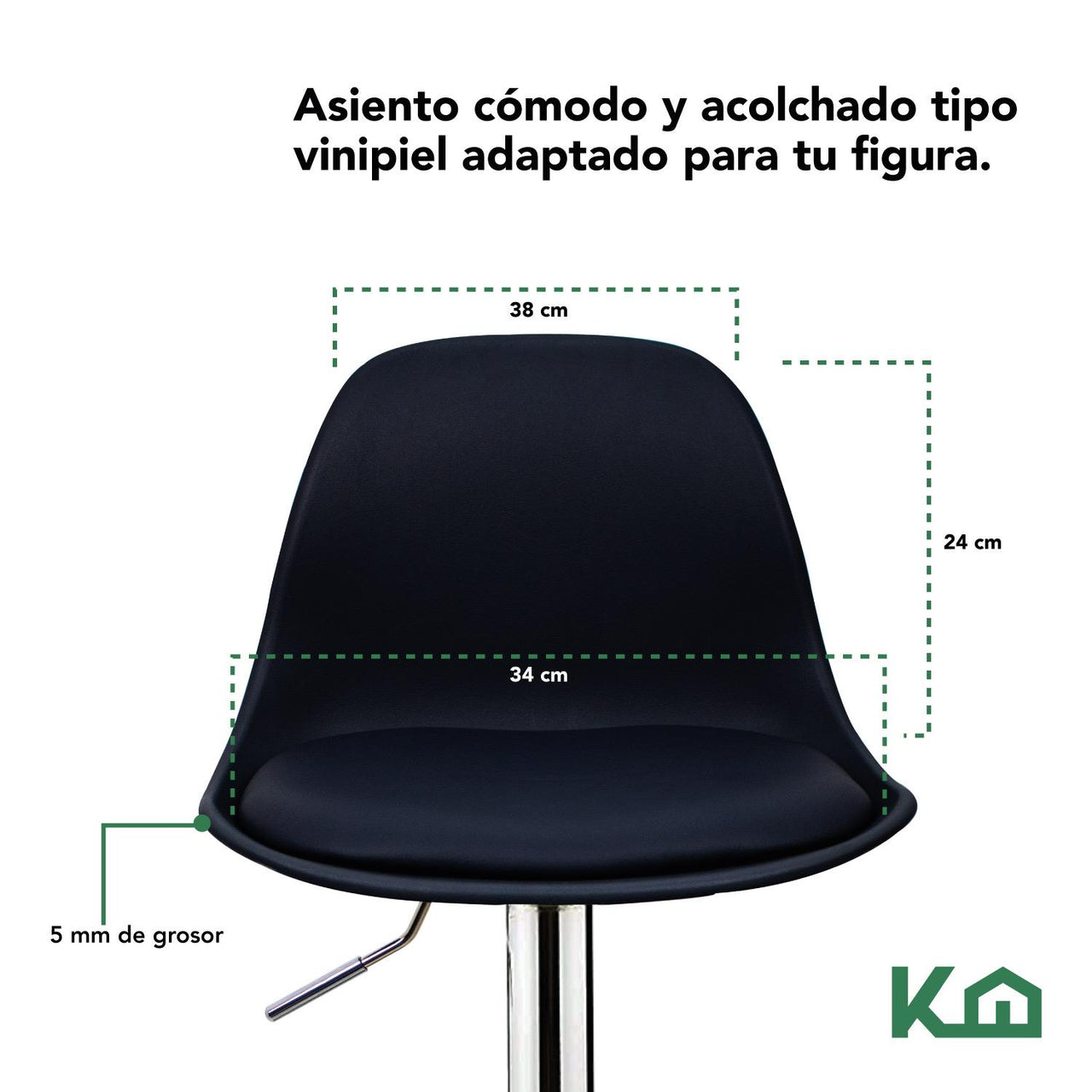 Banco Silla De Comedor Giratorio Respaldo Cafeteria Cocina