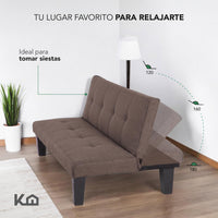 Thumbnail for Sofá Cama Mia Individual Plegable y Reclinable Tapizado Lino