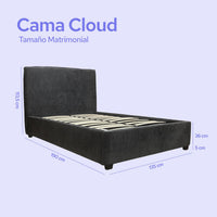 Thumbnail for Cama Matrimonial ColorDreams | Madera Tapizada | 204x137 cm