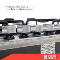 Thumbnail for Parrilla Gas Aluminio 5 Quemadores Hierro 127v Empotrable