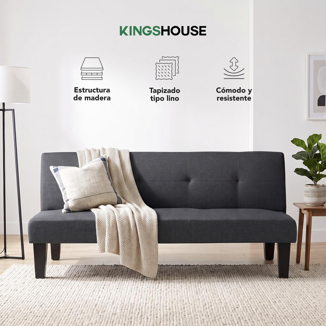 Sofá Cama Individual Reclinable Plegable de 3 Plazas